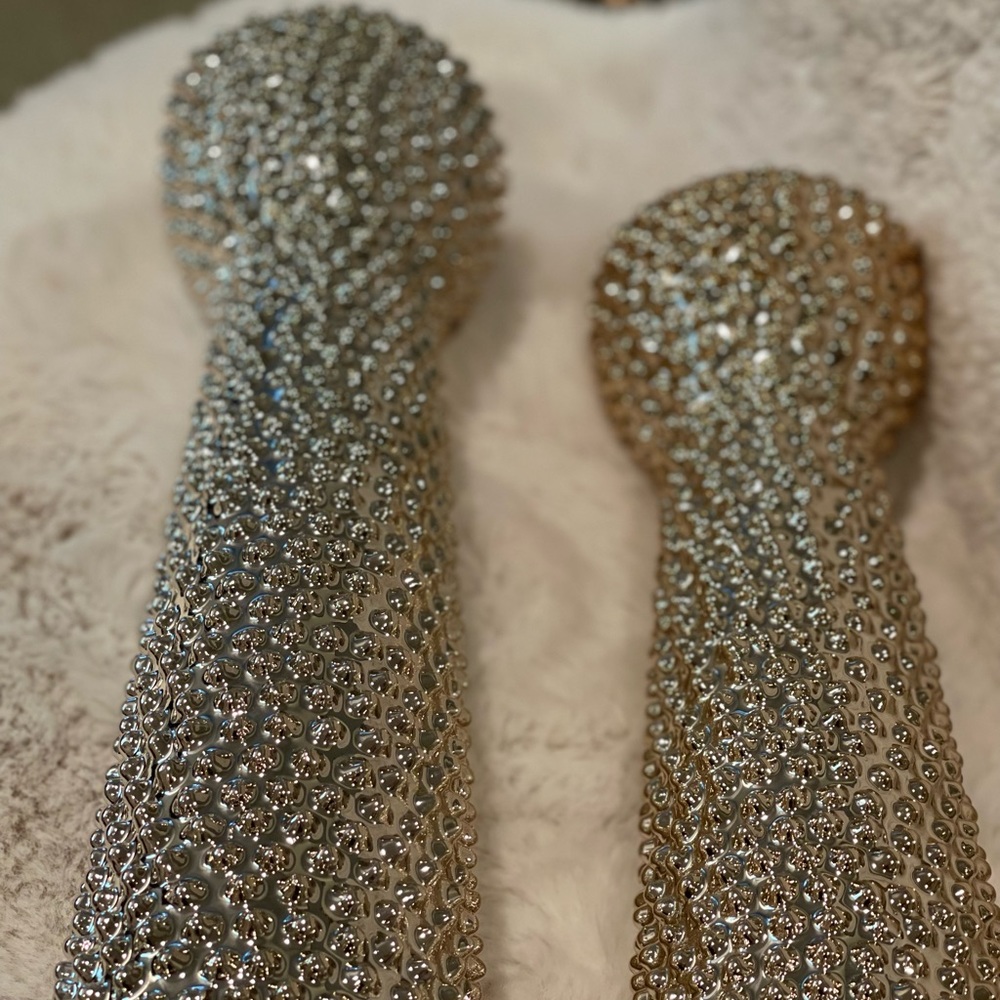 Gold glass candle holders